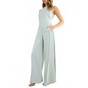 NEW MULLA freya pleated jumpsuit in dusty aqua